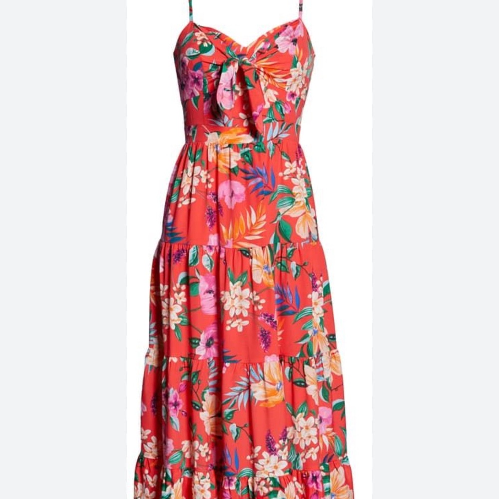 Eliza J Red Floral Maxi Dress